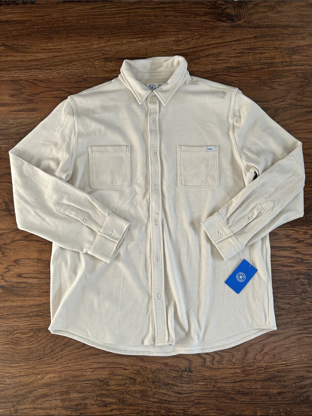 Men's Hurley Cream Button-Up Jacket Shirt